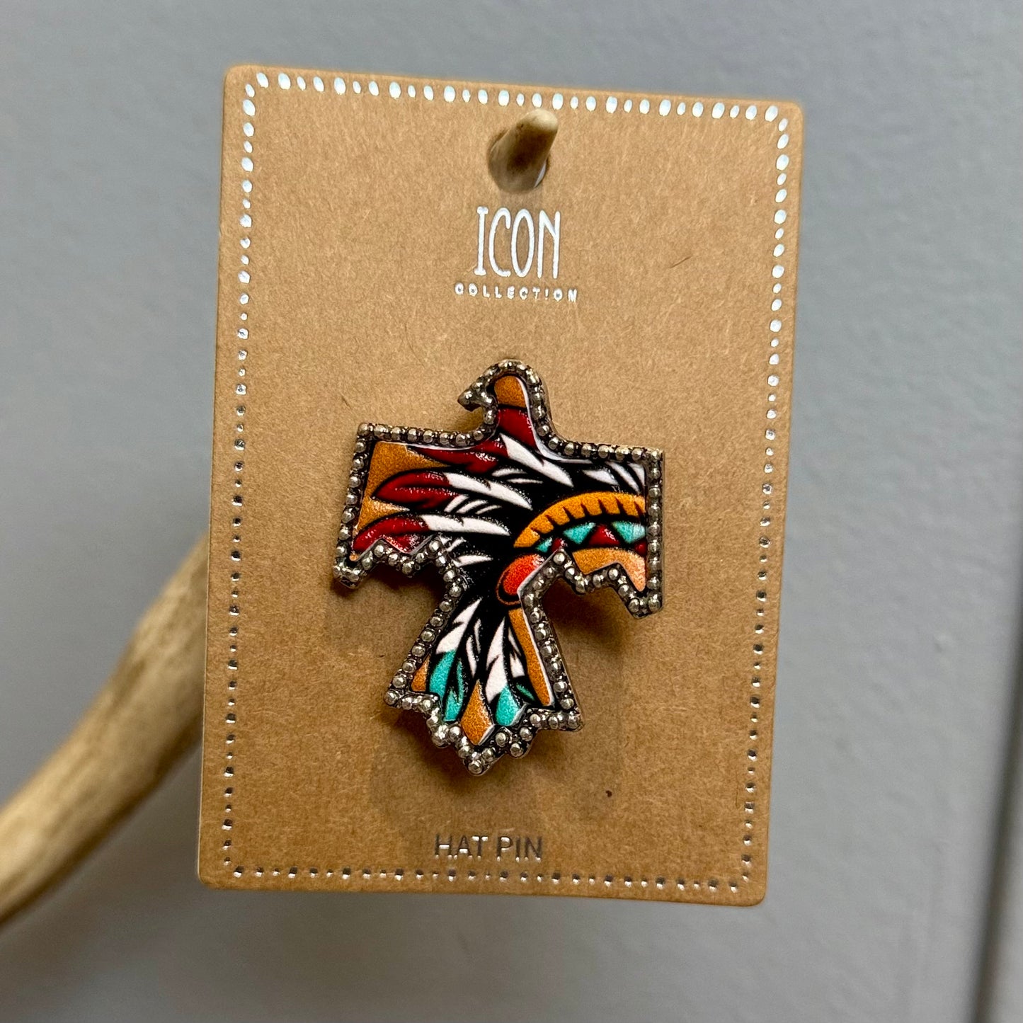 Thunderbird Mesa Faux Leather Hat Pin