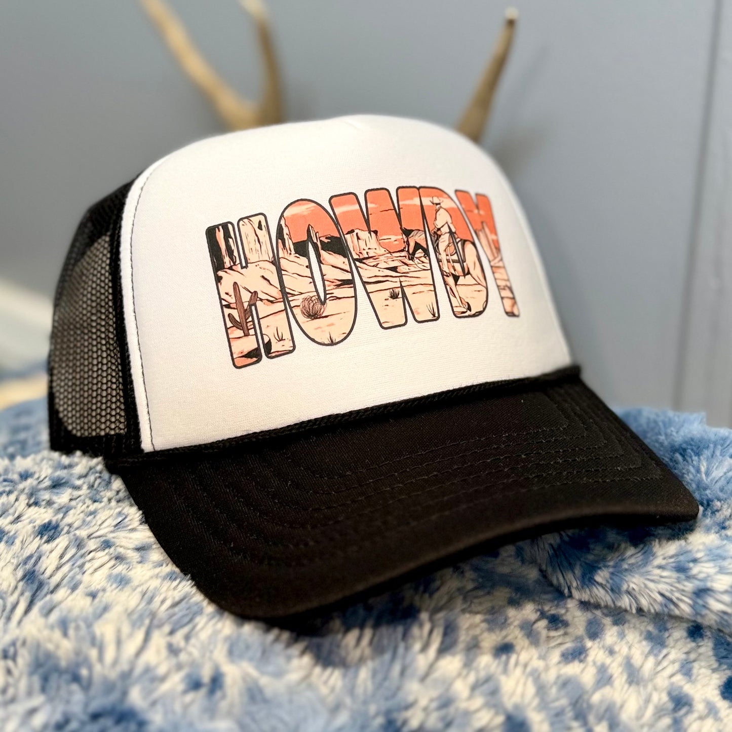 Cowboy Sunset Howdy Foam Mesh Back Trucker Hat