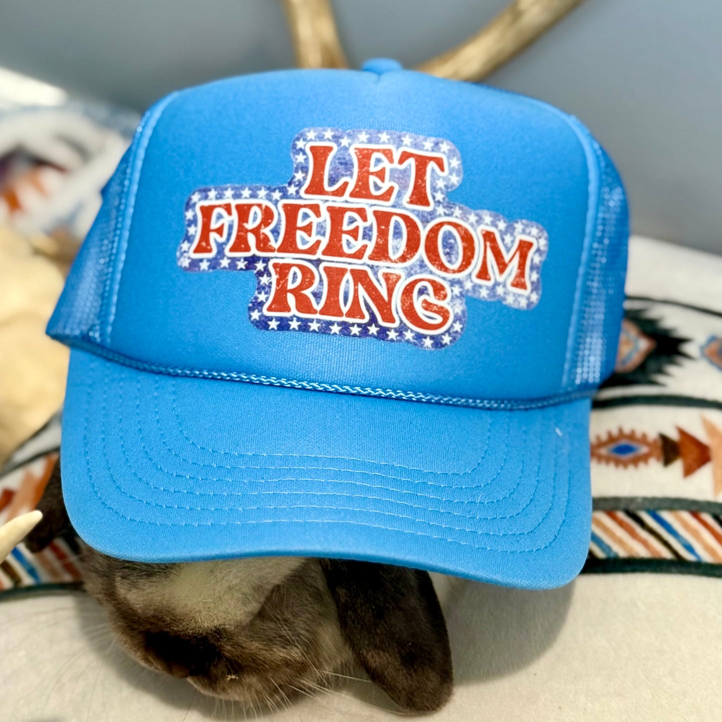 Let Freedom Ring Foam Mesh Back Trucker Cap