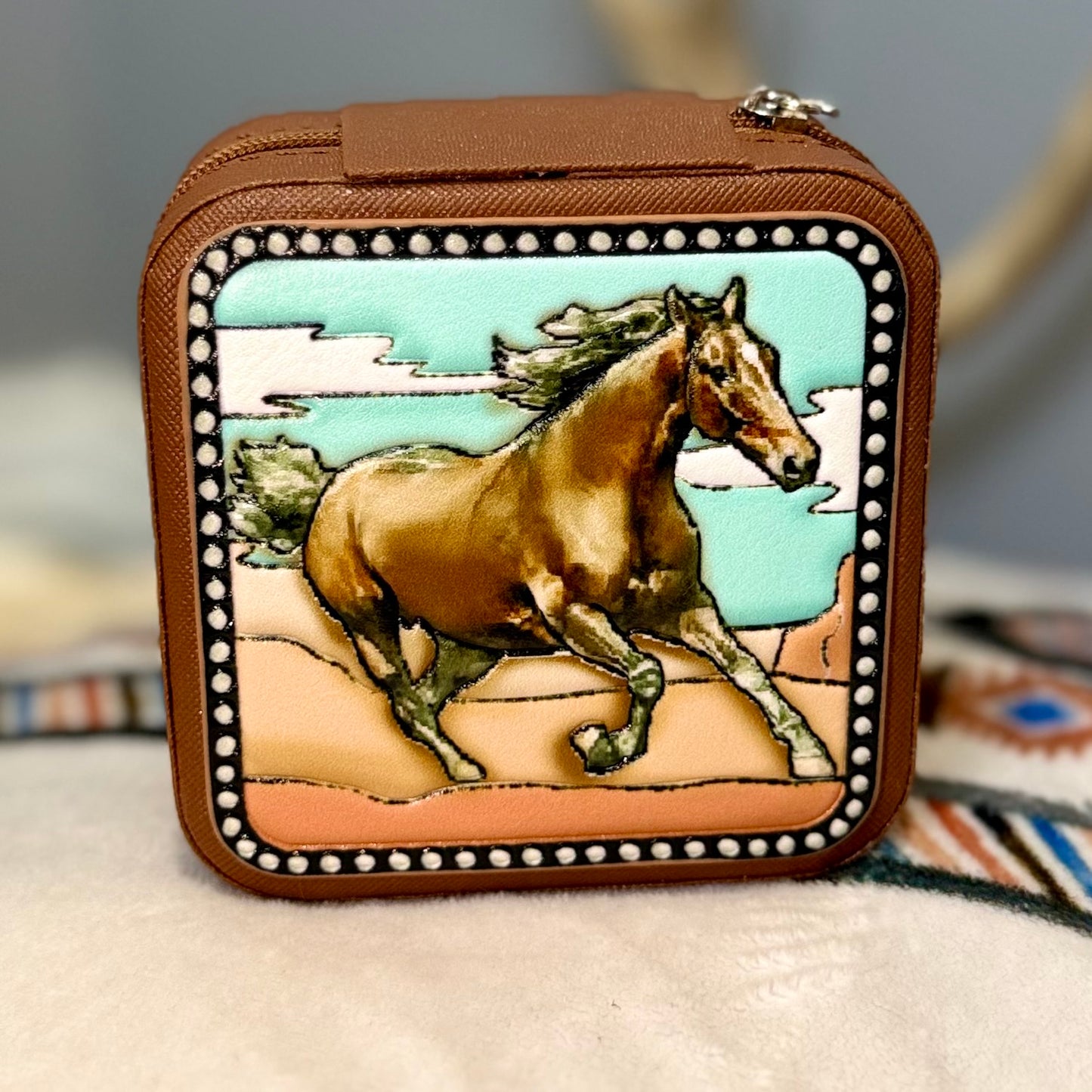Wild Horse Small Travel Jewelry Box