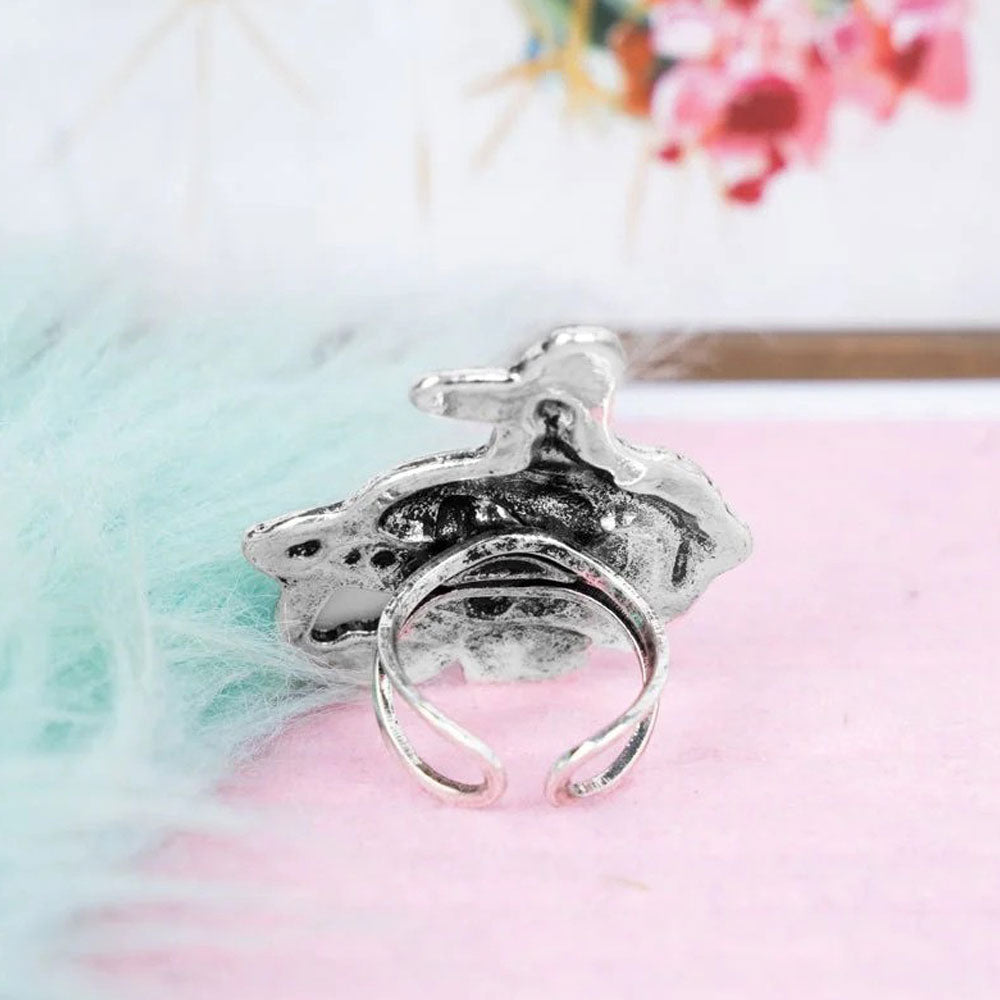 Cowboy Outlaw Silvertone Cuff Ring