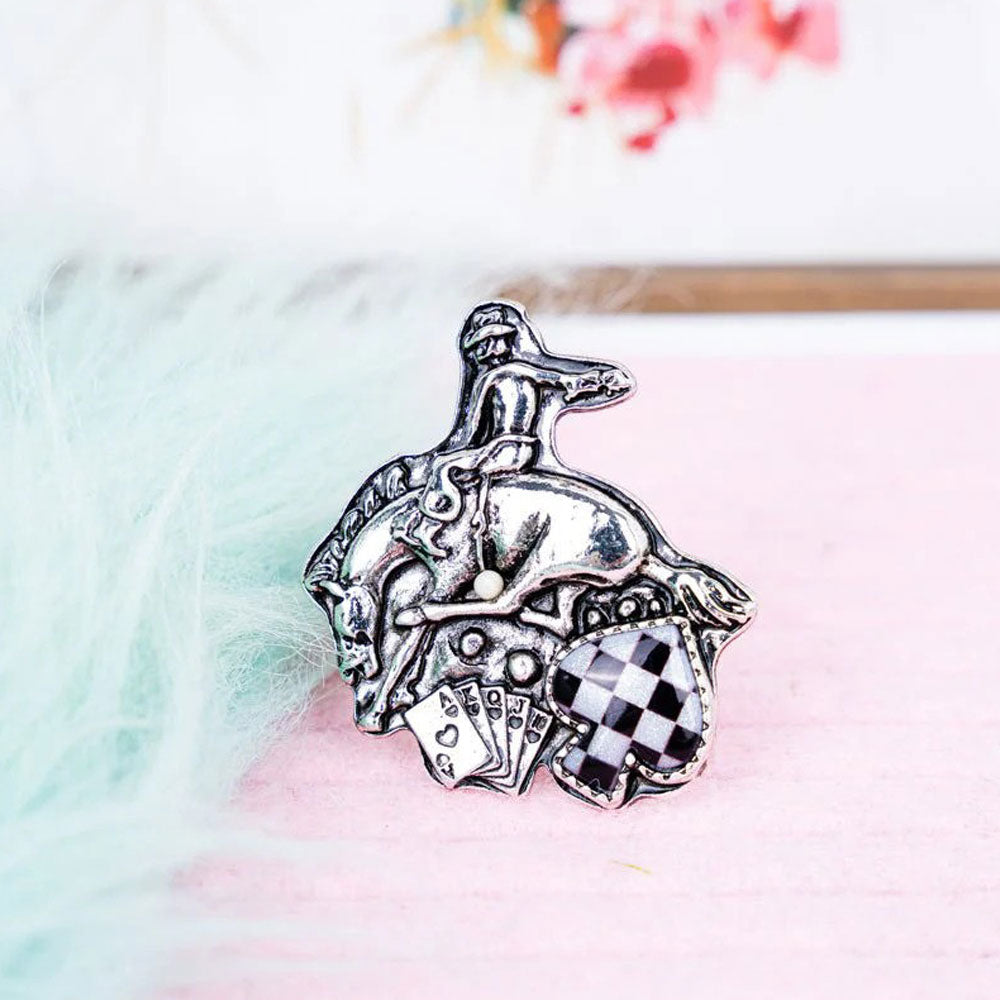 Cowboy Outlaw Silvertone Cuff Ring
