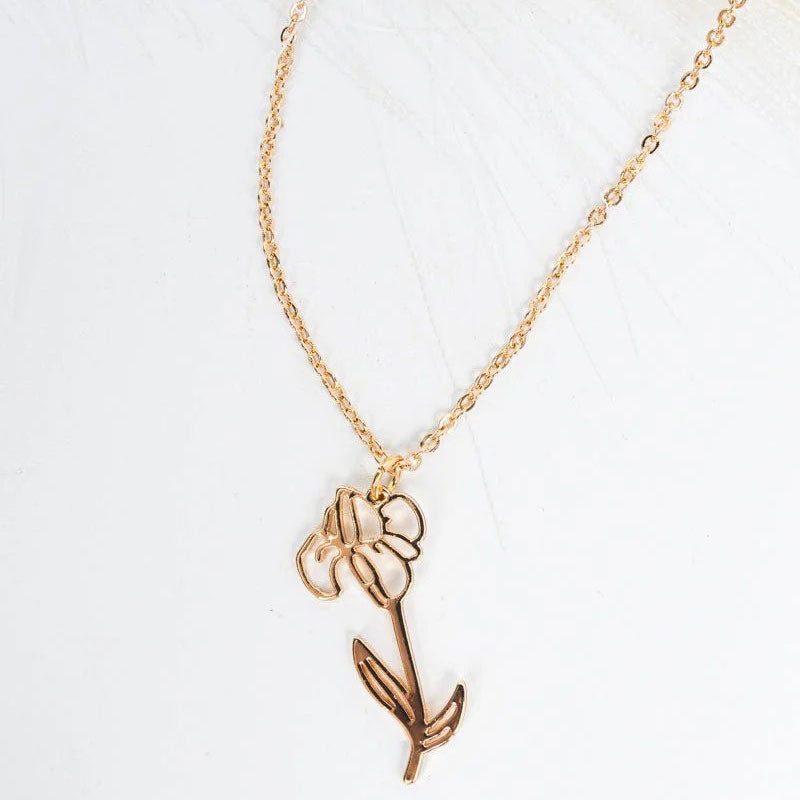 Dainty Goldtone Violet Muse Necklace
