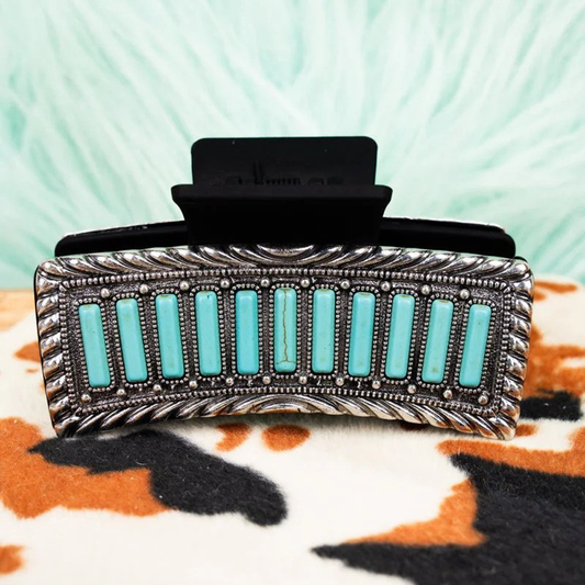 All Glammed Up Turquoise Hair Claw Clip