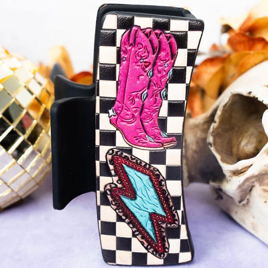 Boot & Bolts Checkered Claw Clip