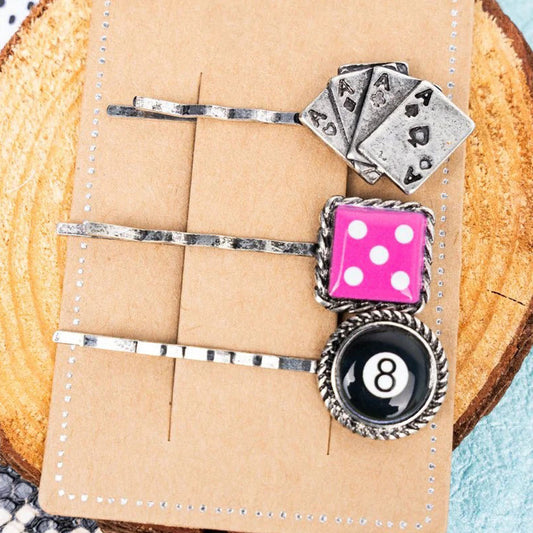 3 Piece Reno Retreat Silvertone Hair Pin Set