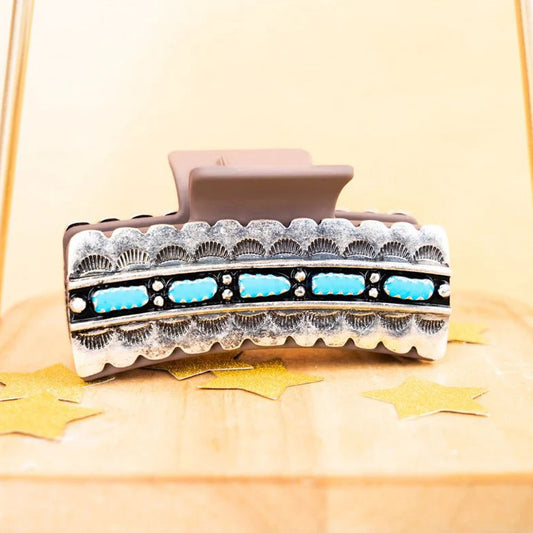 Turquoise Lago Vista Claw Clip