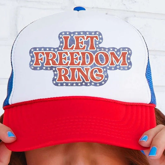 Let Freedom Ring Foam Mesh Back Trucker Cap