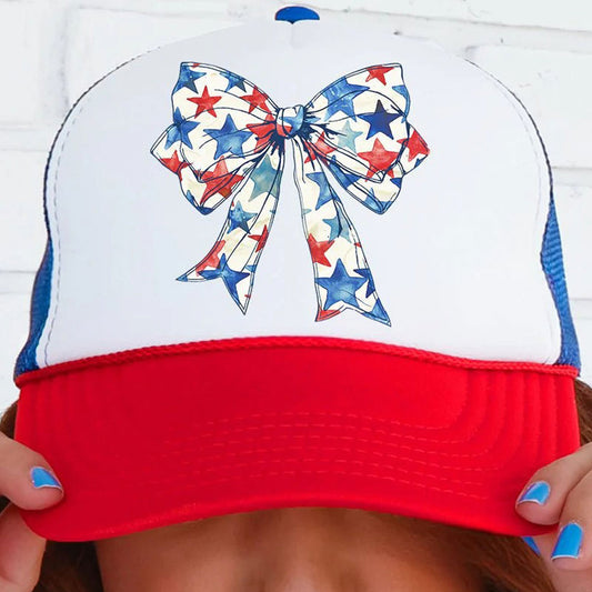 Patriotic Coquette Red, White, & Bow Trucker Hat